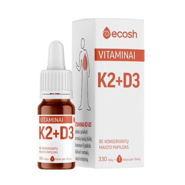 ECOSH Vitaminai K2 (45μg) + D3 (2000IU, 50μg), 10ml