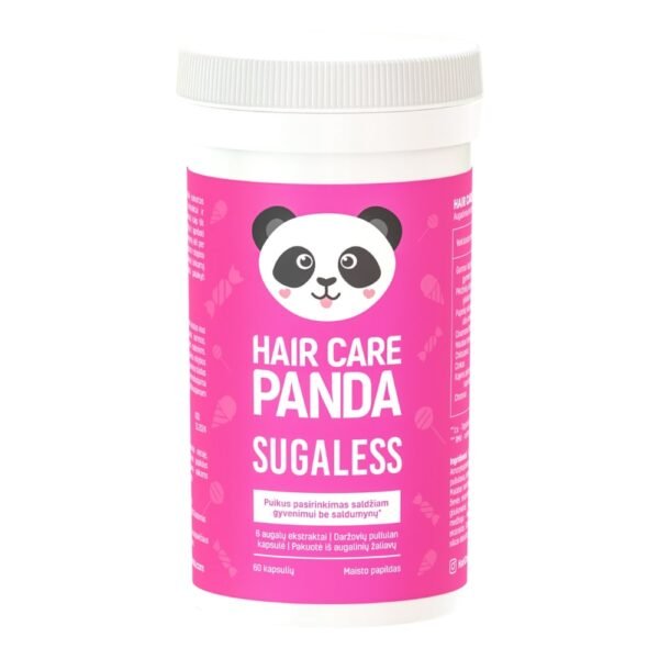 Maisto papildas „Hair Care Panda Sugaless“, 300 g, 60 kapsulių