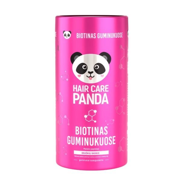 Maisto papildas „Hair Care Panda Biotinas guminukuose“, 60 guminukų