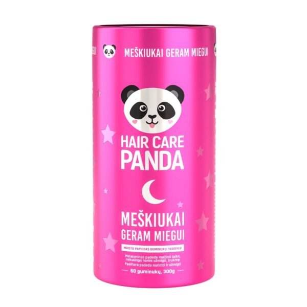 Maisto papildas „Hair Care Panda meškiukai geram miegui“, 300 g, 60 guminukų