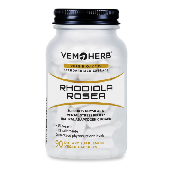 VemoHerb Rhodiola Rosea (Rausvosios rodiolės ekstraktas) 90 kaps.