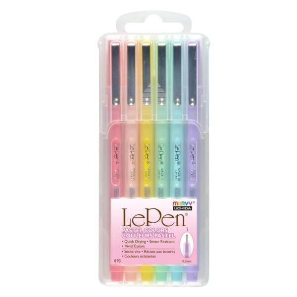 MARVY stilingi rašikliai plonu galiuku „Le Pen” #4300-6PX Pastel, 6 spalvos