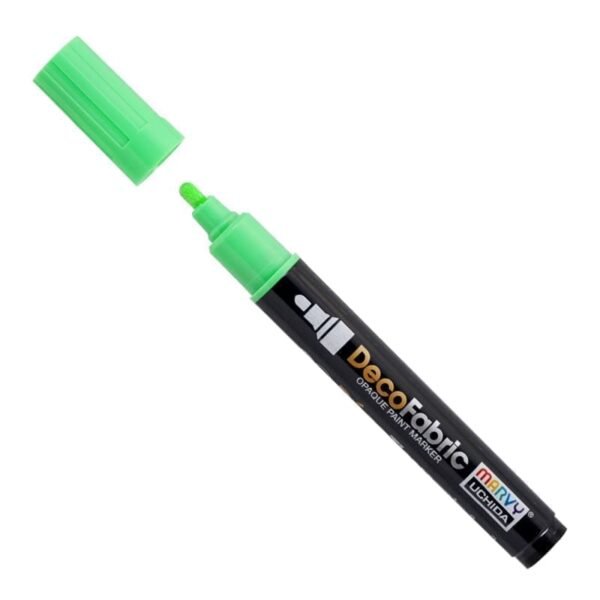 Markeris įvairių atspalvių tekstilės dekoravimui Marvy DecoFabric Marker #223 FLUO. GREEN, 1 vnt.