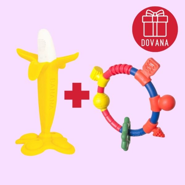Rinkinys kramtukas EDISONmama "Bananas plus"+DOVANA „Brain Builders” žaisliukas „Orbita“