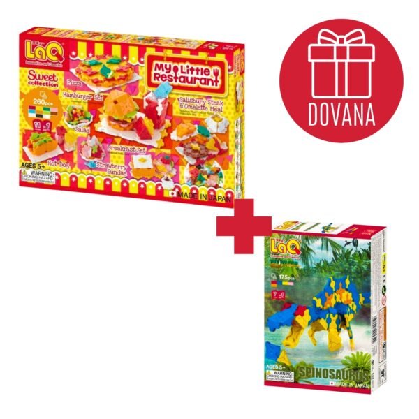 Rinkinys konstruktorius LaQ "Sweet Collection My Little Restaurant" +DOVANA konstruktorius LAQ "Dinosaur World Spinosaurus"