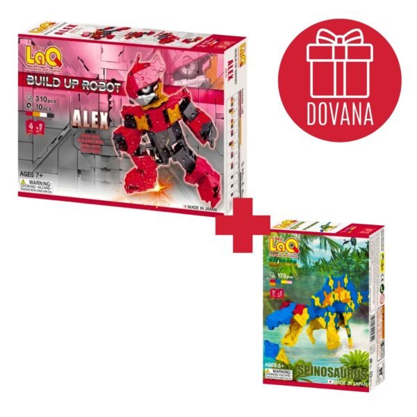Rinkinys konstruktorius LaQ "Buildup Robot Alex" +DOVANA konstruktorius LAQ "Dinosaur World Spinosaurus"