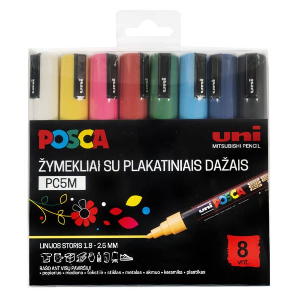 Akriliniai markeriai Posca PC-5M, Classic 8 vnt.