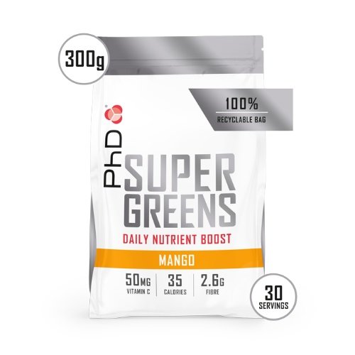 PhD® Super Greens milteliai 300g skonis - Mangų