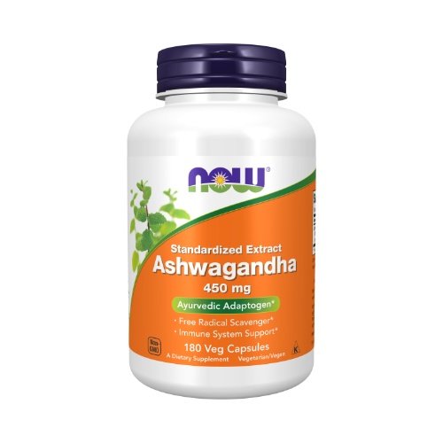 NOW Ashwagandha 450mg 180 Kapsulių