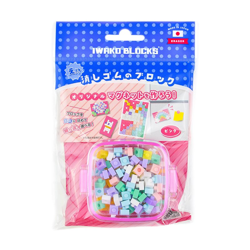 Karpomas Iwako kūrybinis mozaikų rinkinys „KESHI-BLO Mini Magnet-Pink”, ER-GLB415