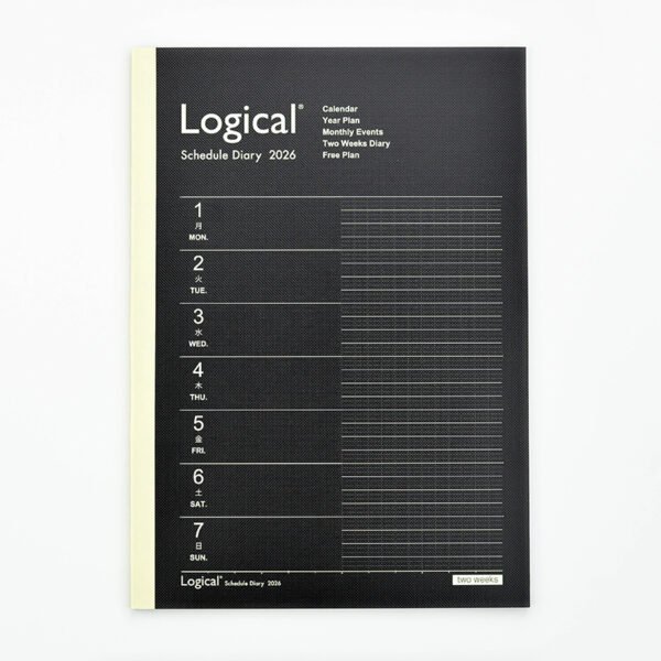 Japoniška darbo knyga 2026 „Logical Diary“ A5, juoda, savaitėmis NS-A504-26AD