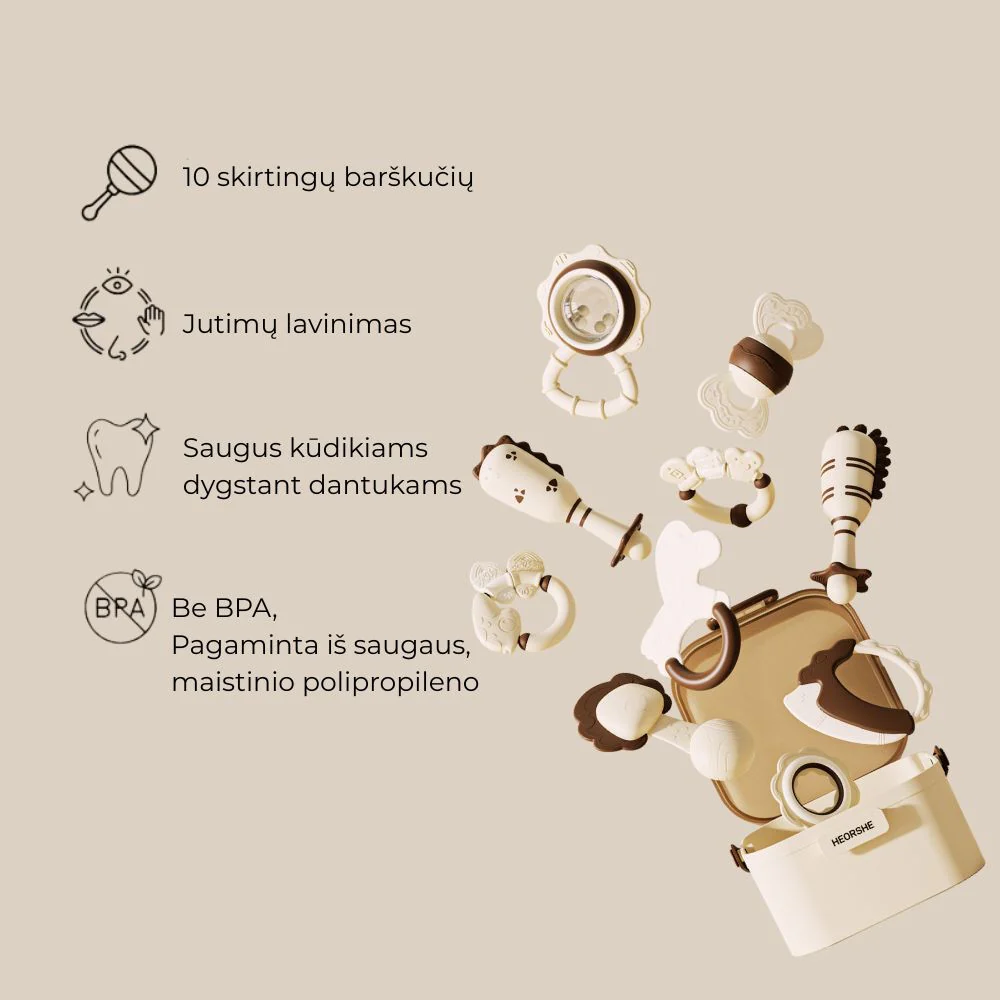 HEORSHE barškučių ir kramtukų rinkinys, 10 vnt. - Image 2