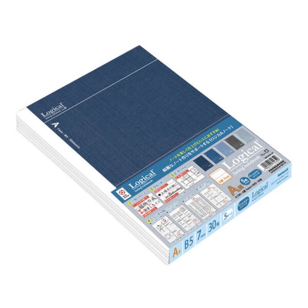 Užrašų knygelės „Nakabayashi Swing Logical“ - semi B5/A, linija 7 mm-įv. spalvų (5 vnt.) NB520A-5P