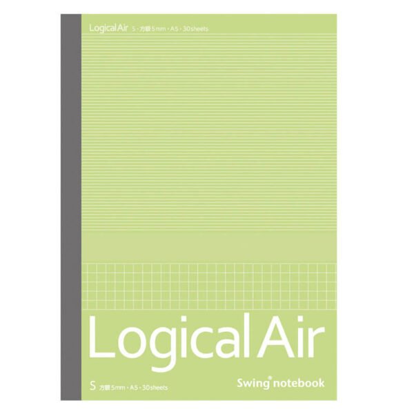 Lengva užrašų knygelė „Logical Air“ A5, langeliais 5 mm-žalia A514S