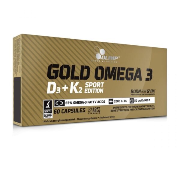 Olimp Gold-Omega 3 D3+K2 Sport Edition Vitamins 60 Kapsulės