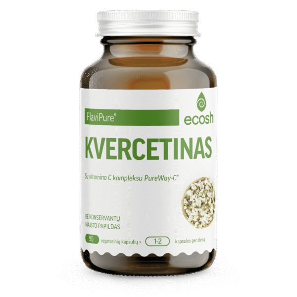 ECOSH Kvercetinas FlaviPure® su vitamino C kompleksu PureWay-C®, 90 kapsulių