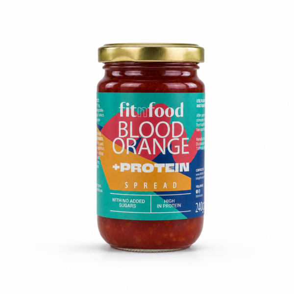Fitnfood Džemas su Baltymais be pridėtinio cukraus 240g skonis - Raudonųjų apelsinų
