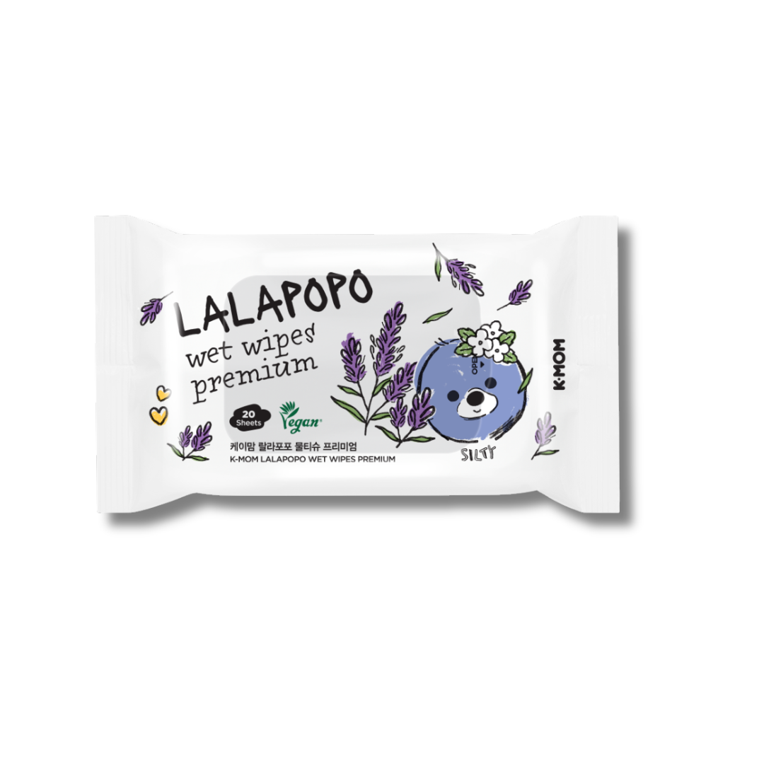 K-MOM Lalapopo organiškos drėgnos servetėlės PREMIUM, 20 vnt.
