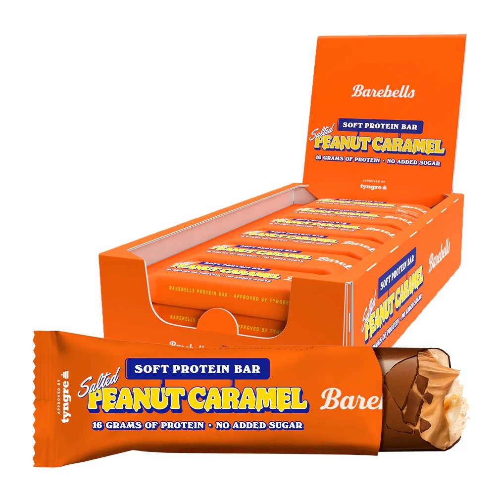 Barebells Minkšti Proteino Batonėliai 12 x 55g skonis - Karamelės ir zefyrų